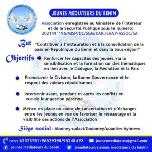 Read more about the article Association des Jeunes Médiateurs du Bénin (JMB)